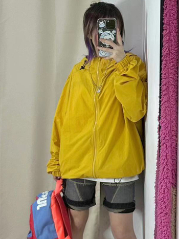 Jakna od denima s pamukom, polo ovratnik, dugi rukavi, zatvarač, široki kroj