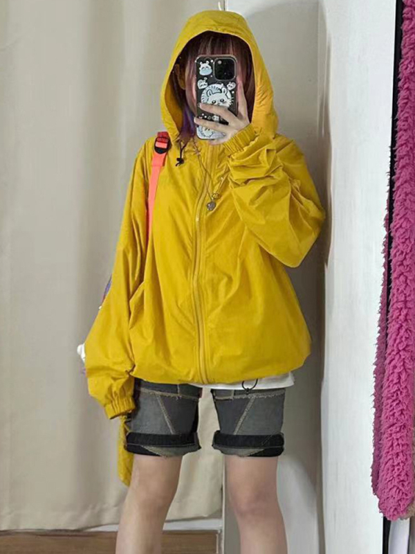 Jakna od denima s pamukom, polo ovratnik, dugi rukavi, zatvarač, široki kroj