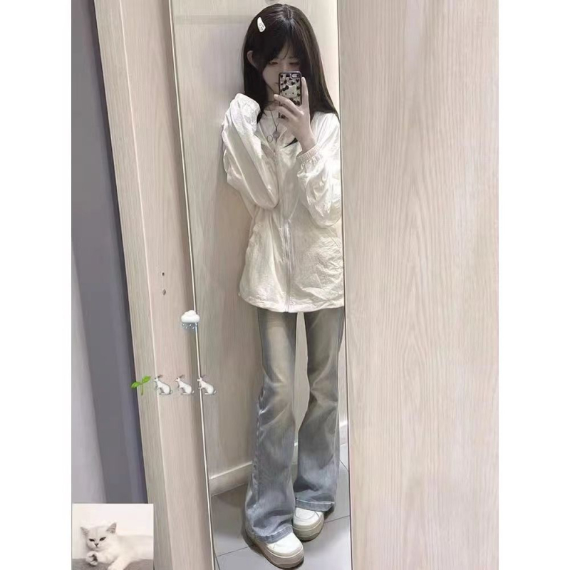 Vanjska jakna s kapuljom za zaštitu od sunca, prozračna, brzo se suši, otporna na vjetar, duga kroj