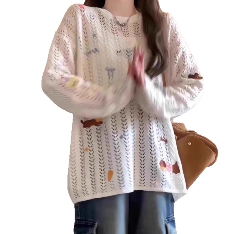 Ženski top s dugim rukavima, širokog kroja, viskoza, UPF30+, životinjski uzorak