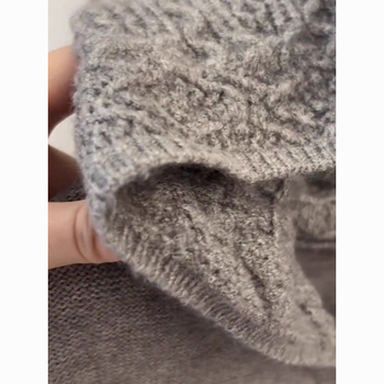 Dámsky pletený top s kapucňou a čipkovanými vsadkami, jesenné-zimné, vlna zo oviec, ľadová hodváb a spandex zmes