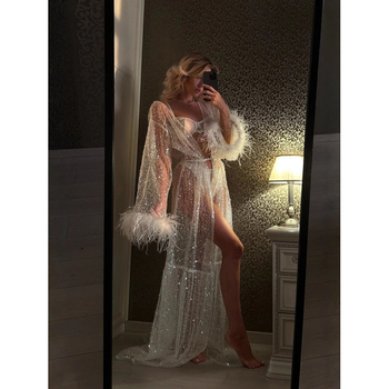 Mrežasti čipkasti kardigan-šal, 3/4 rukava, stil princeza, sladak i svjež dizajn, 90–95% poliester