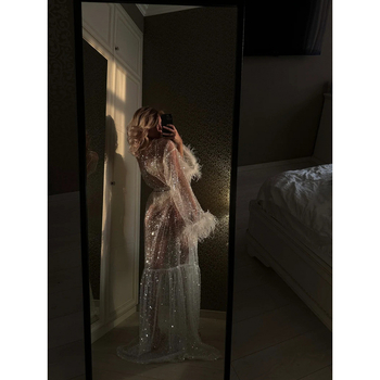 Mrežasti čipkasti kardigan-šal, 3/4 rukava, stil princeza, sladak i svjež dizajn, 90–95% poliester