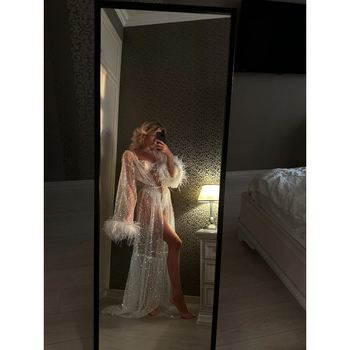 Mrežasti čipkasti kardigan-šal, 3/4 rukava, stil princeza, sladak i svjež dizajn, 90–95% poliester