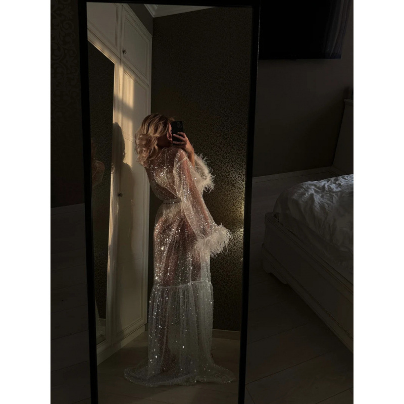 Mrežasti čipkasti kardigan-šal, 3/4 rukava, stil princeza, sladak i svjež dizajn, 90–95% poliester