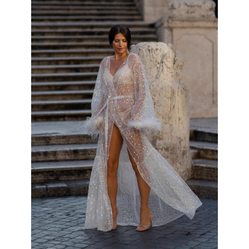 Mrežasti čipkasti kardigan-šal, 3/4 rukava, stil princeza, sladak i svjež dizajn, 90–95% poliester