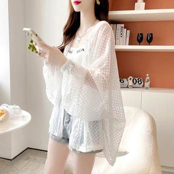 Ženska jakna s kapulom i zatvaračem, poliester tkanina, ultratanka, karirani uzorak, široka silueta