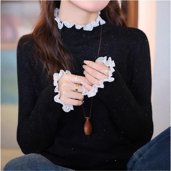 Félmagas galléros kötött pulóver, egyszínű, 70-80% poliészter, <30% spandex