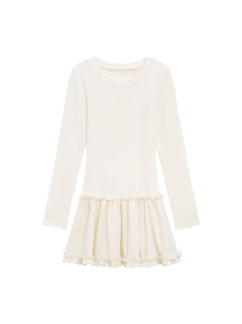 Csipkés szegélyű póló kerek nyakkal, hosszú ujjú, karcsúsított fazon, poliészter.