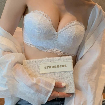 Grudni bez naramenica za žene — čipkasti push-up, off-shoulder, 3/4 košarica, protuklizni, oblikovana košarica