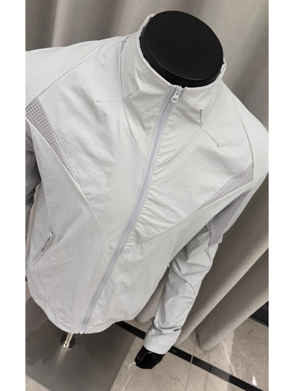 Jakna sa stojećim ovratnikom za zaštitu od sunca, ljeto, prozračan mrežasti materijal, brzo suši, tanak vanjski sportski kaput za vožnju biciklom