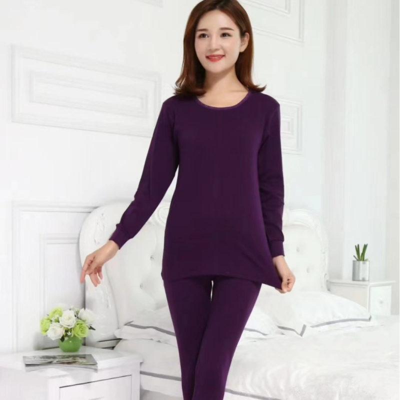 Ženski pamuk termalni komplet za zimu — prozračan, topao, kontrola trbuha; glavni materijal 95% pamuk, 141–160 g/m², jednostruki sloj