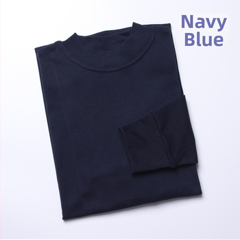 Vīriešu garām piedurknēm kokvilnas tops ar augstu kaklu un ribotā adījuma elastību, 70% kokvilna, elpojošs, vidējais biezums (161-180 g/m²)