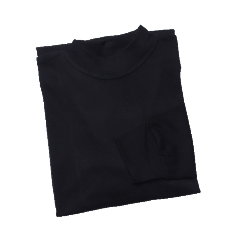 Muški pamučni dugi rukav top s visokim ovratnikom i ribastim pletenjem, 70% pamuk, prozračan, srednja debljina (161-180 g/m²)