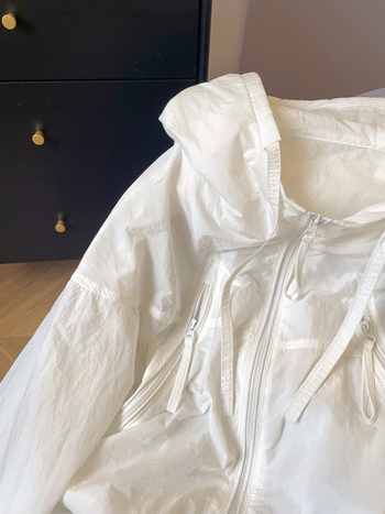 Дамска лека качулка със слънцезащита, с връзка на качулката, дълги ръкави, полиестер, цип отпред, стандартна кройка