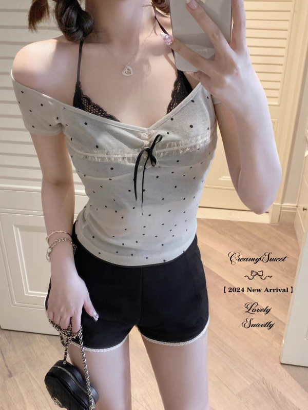 Čipkasta camisola s mašnicom, puna šalica, tanke oblikovane šalice, odvojive halter-trake