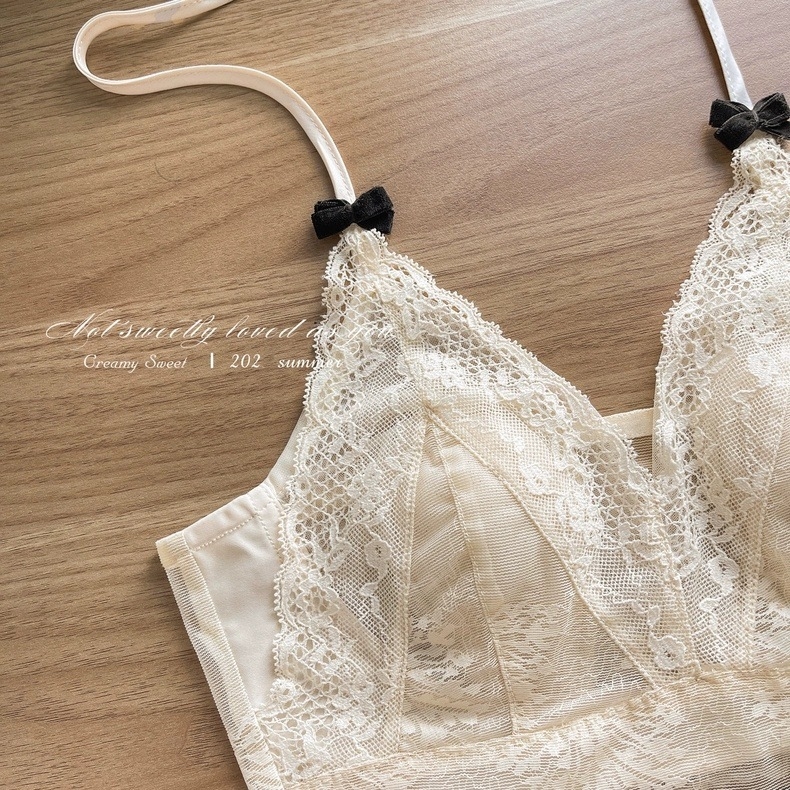 Čipkasta camisola s mašnicom, puna šalica, tanke oblikovane šalice, odvojive halter-trake