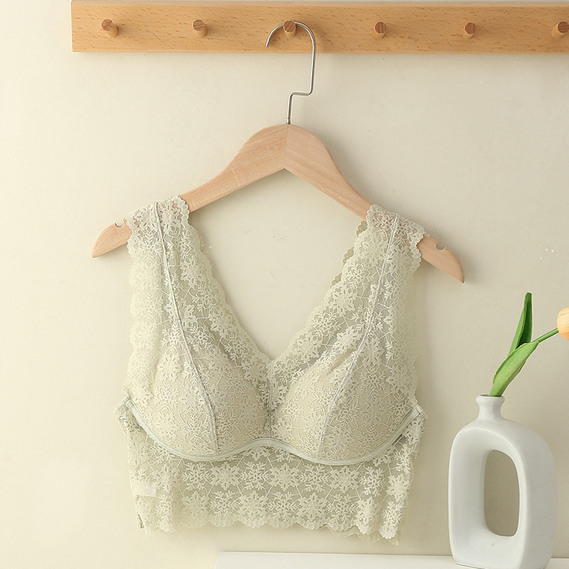 Ženski bezrameni čipkasti top, push-up efekt, kratak kroj, lijepa leđa