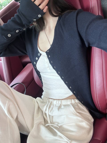 Cardigan od mješavine Mulberry svile i vune, polo ovratnik, dugi rukavi, lagana pletenina