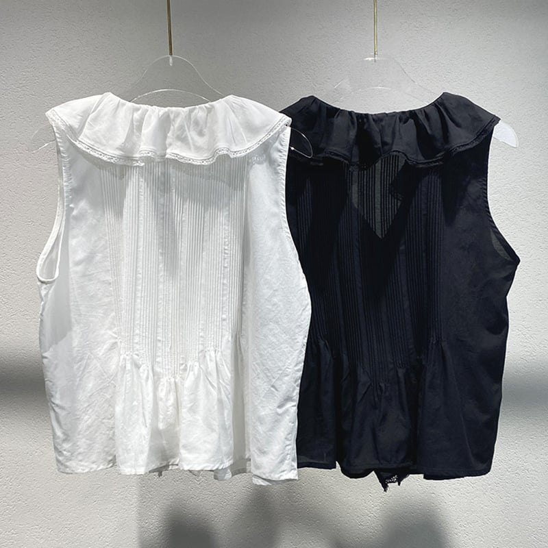 Ženski bez rukava top od pamuka s čipkastim umetkom i V-izrezom, jednofarban, slim fit
