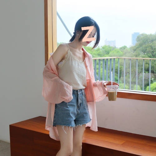 Ženski kardigan za zaštitu od sunca, shawl tip, 3/4 rukavi, UPF 30+, pamuk, Harajuku stil, japansko-korejski ležerni stil, proljeće 2025