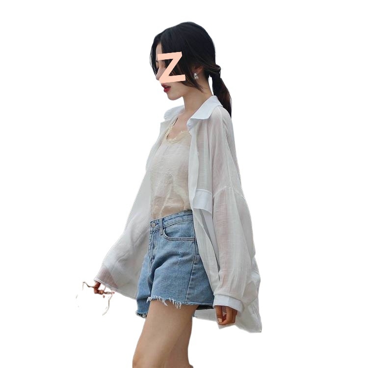 Ženski kardigan za zaštitu od sunca, shawl tip, 3/4 rukavi, UPF 30+, pamuk, Harajuku stil, japansko-korejski ležerni stil, proljeće 2025