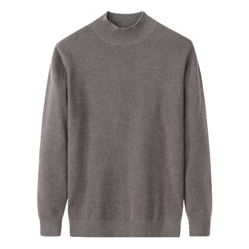 Ανδρικό πλεκτό πουλόβερ με μισό λαιμό, μακριά μανίκια, στενή γραμμή, ανάμειξη πολυεστέρα
