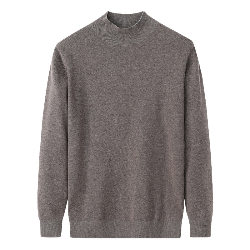 Ανδρικό πλεκτό πουλόβερ με μισό λαιμό, μακριά μανίκια, στενή γραμμή, ανάμειξη πολυεστέρα