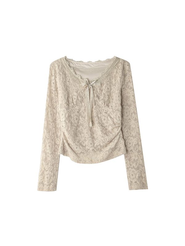 Nailona un elastāna krekls, krāsu blokas raksts, V kakla izgriezums, garas piedurknes, minimālistisks stils