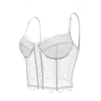 Čipkasto donje rublje s odvojivim dvostrukim naramenicama, 3/4 košarica, tanko oblikovan košarica, najlon tkanina 70-80%