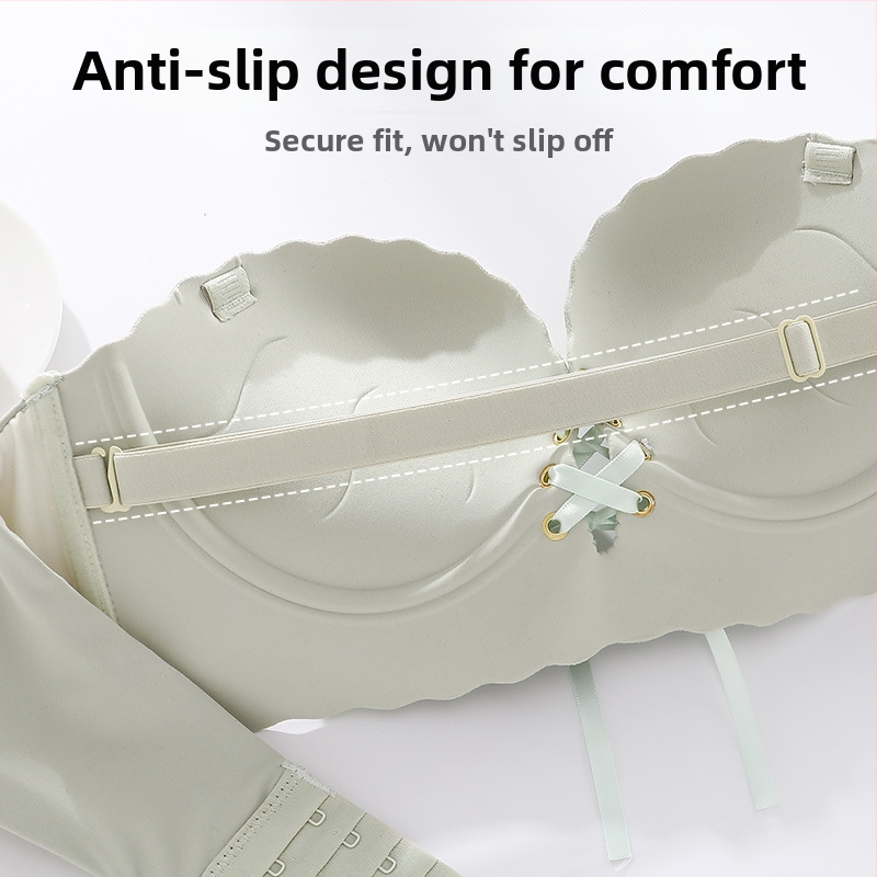 Bezplecu krūšturis ar pretslīdēšanu, 3/4 krūšu kauss, 8 cm bieza veidotā pildījuma, mugurējā trīsrindu aizdare