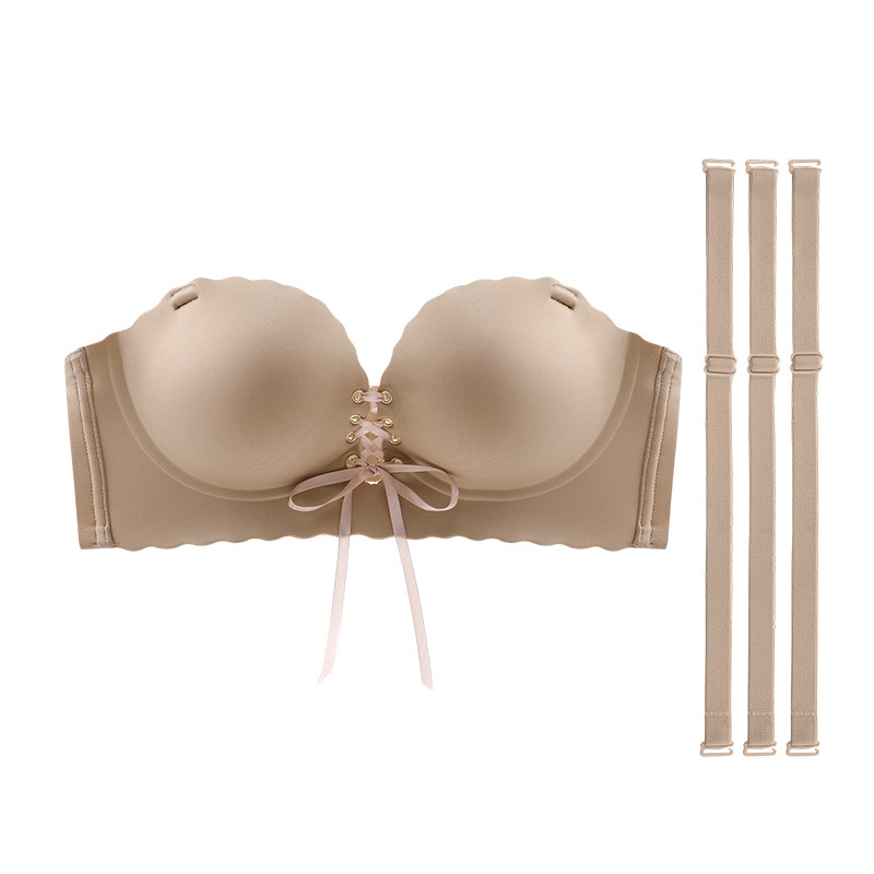 Sutien bez naramenica, protivklizni, 3/4 košarice, debeli kalup 8 cm, stražnji troredni kopči