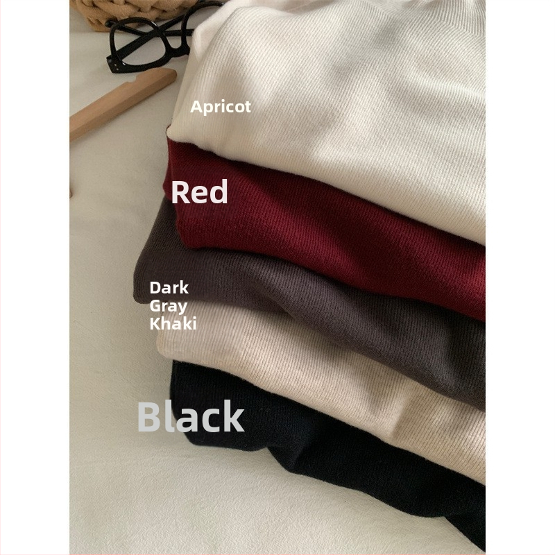 Bezšvový pletený sveter s polovičným rolákom, dlhé rukávy, pletený materiál, úzky strih