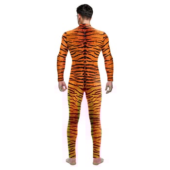 Unisex stage bodysuit s 3D otiskom tigra, Milk Silk tkanina, poliester-spandeks mješavina, jesen 2025