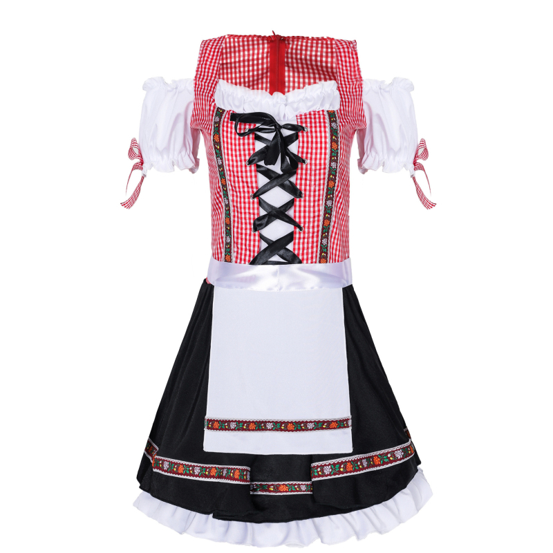 Set kostima za festival piva za žene, njemačka haljina u stilu dirndl, kostim za pozornicu, pamuk-mješavina tkanina, 95% poliester, proljeće 2025