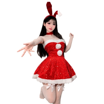 Dámsky sexy scénický šaty set zo sametu, polyester, zima 2023