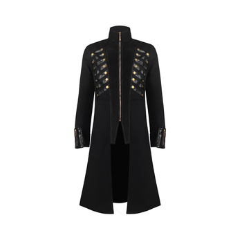 Kaput srednje dužine u gotičko-punk stilu za cosplay, materijal poliester, unisex, kostim vampirskog časnika