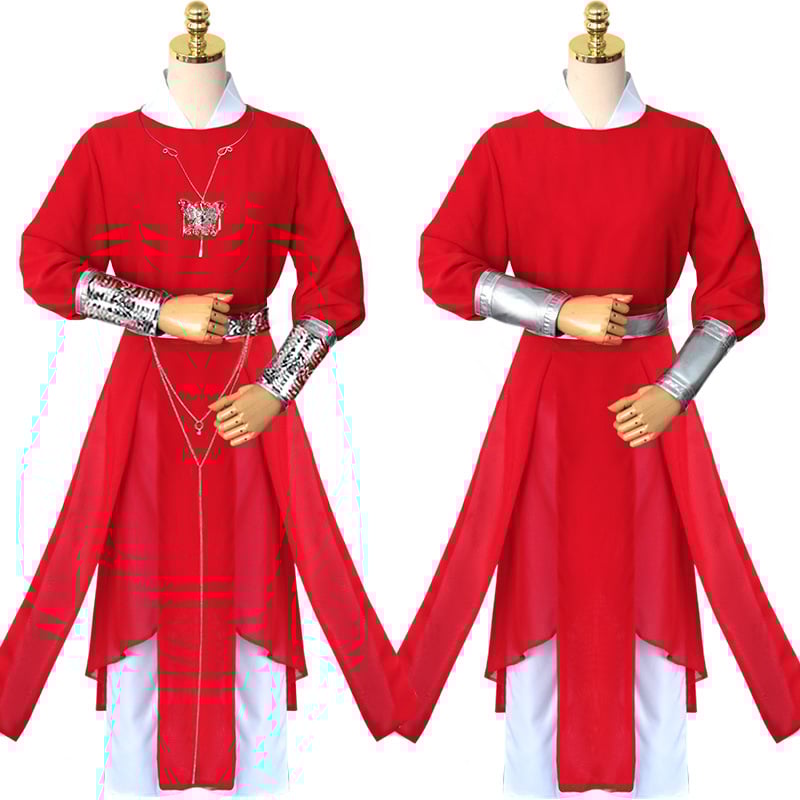 Tianguan Blessing cosplay kostým s vlasmi a topánkami – unisex, staroveký štýl pre hry a anime, 90% polyester + 10% ľan, zmes chemických vlákien, jar 2022