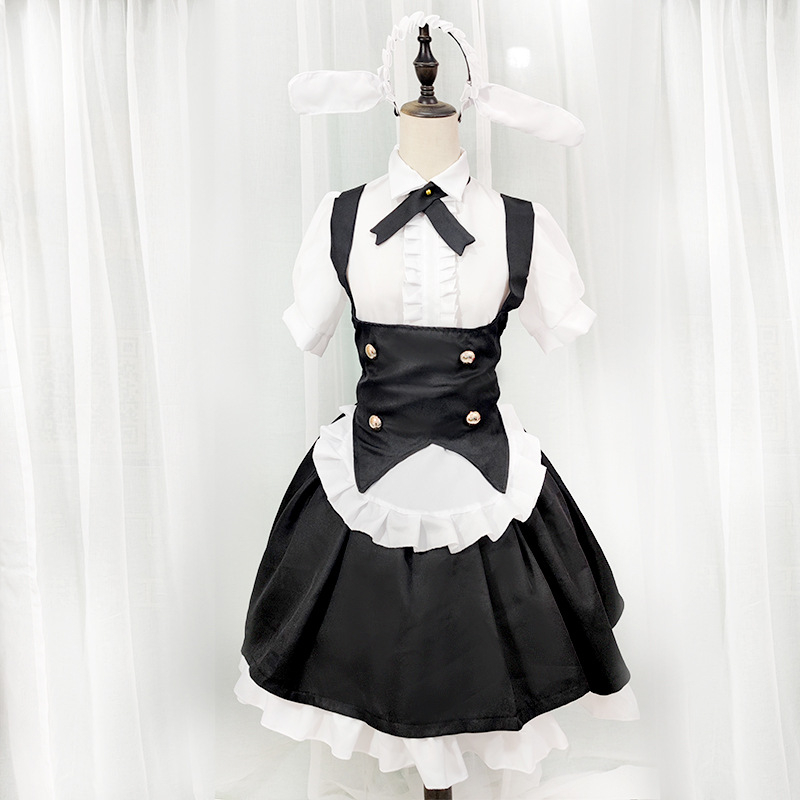 Cosplay haljina za zeko sluškinju u Lolita stilu s dovetail stražnjim dizajnom, mješavina pamuka 90% pamuk 10% poliester, za pozornicu, izdanje jeseni 2023