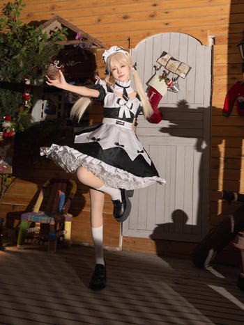 Cosplay japanskog stila: haljina sobarice, nježna i slatka, crno-bijela klasična uniforma
