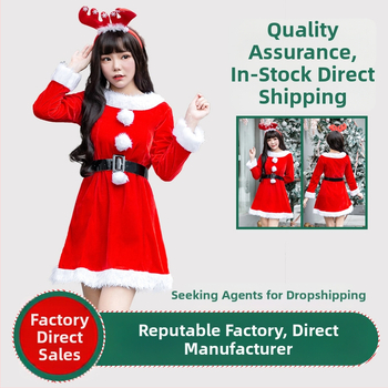 Cosplay Mikuláš na scénu, kostým, samet, polyester, žena, scénický kostým, jeseň 2025