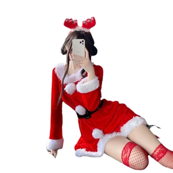 Cosplay Mikuláš na scénu, kostým, samet, polyester, žena, scénický kostým, jeseň 2025