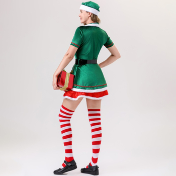 Cosplay Vianočný Elf Kostým na scénu - Dámske polyesterové šaty, jar 2025, vek 25–29