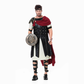 Cosplay Scénický Kostým: Halloween Rímsky Vojak, Téma Spartanský Vojak; Značka Rain Dream Silk; Bavlnená Zmes Látka; Hlavná Látka: Polyester; 65% Polyester; Jar 2023