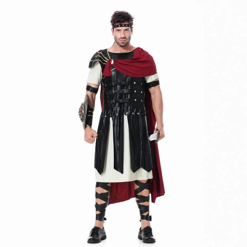 Cosplay Scénický Kostým: Halloween Rímsky Vojak, Téma Spartanský Vojak; Značka Rain Dream Silk; Bavlnená Zmes Látka; Hlavná Látka: Polyester; 65% Polyester; Jar 2023