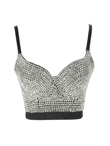 DB994 Ženski crop top grudnjak s perlicama za oblikovanje, s stražnjom trakom