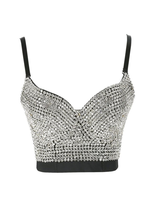 DB994 Ženski crop top grudnjak s perlicama za oblikovanje, s stražnjom trakom