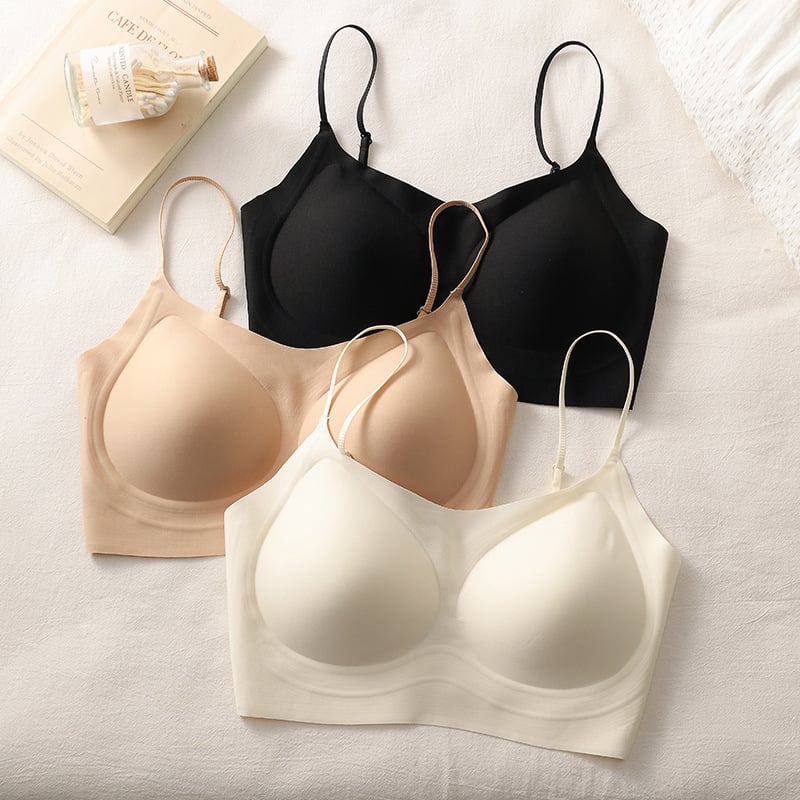 Najlonski nevidljivi push-up grudnjak s tankim oblikovanim košaricama i fiksnim dvostrukim naramenicama, lijepa leđa