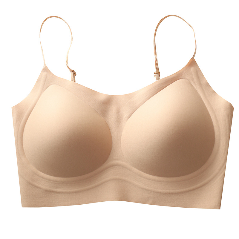 Najlonski nevidljivi push-up grudnjak s tankim oblikovanim košaricama i fiksnim dvostrukim naramenicama, lijepa leđa