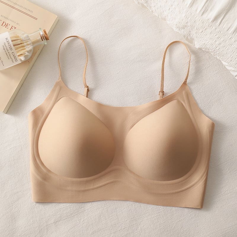 Najlonski nevidljivi push-up grudnjak s tankim oblikovanim košaricama i fiksnim dvostrukim naramenicama, lijepa leđa